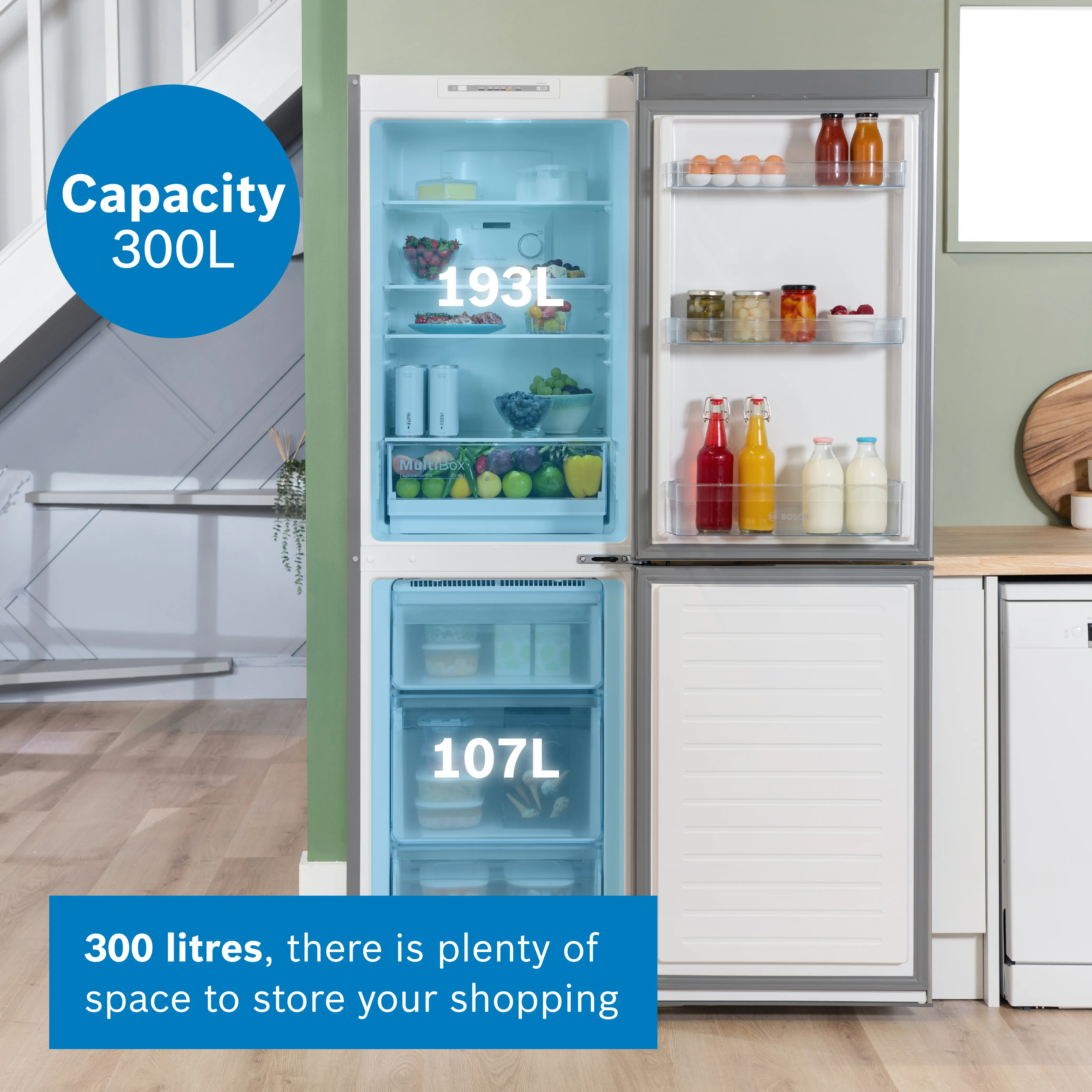 Bosch Series 2 KGN34NLEAG - Silver Freestanding 50/50 Frost Free Fridge Freezer - E energy - Image 12