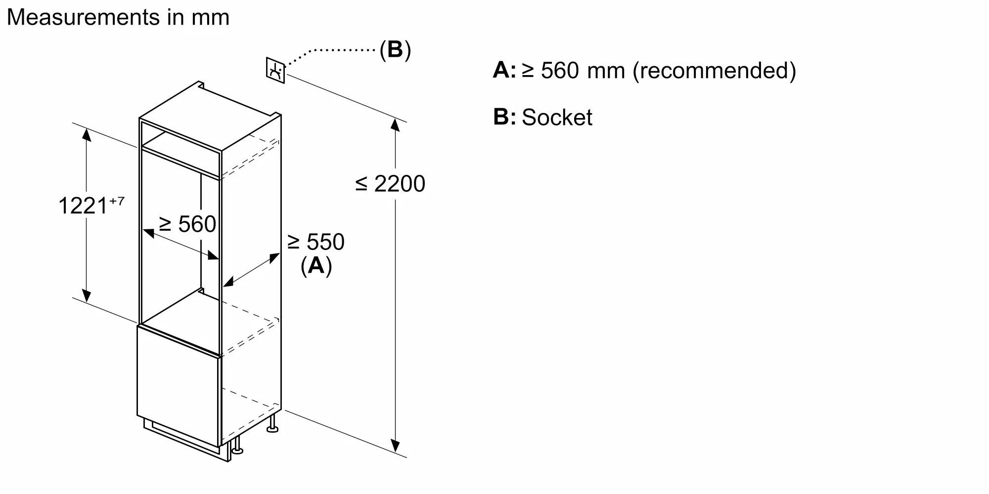 Bosch Series 2 KIR41NSE0G - White Integrated Larder Auto Defrost Fridge - F energy - Image 8