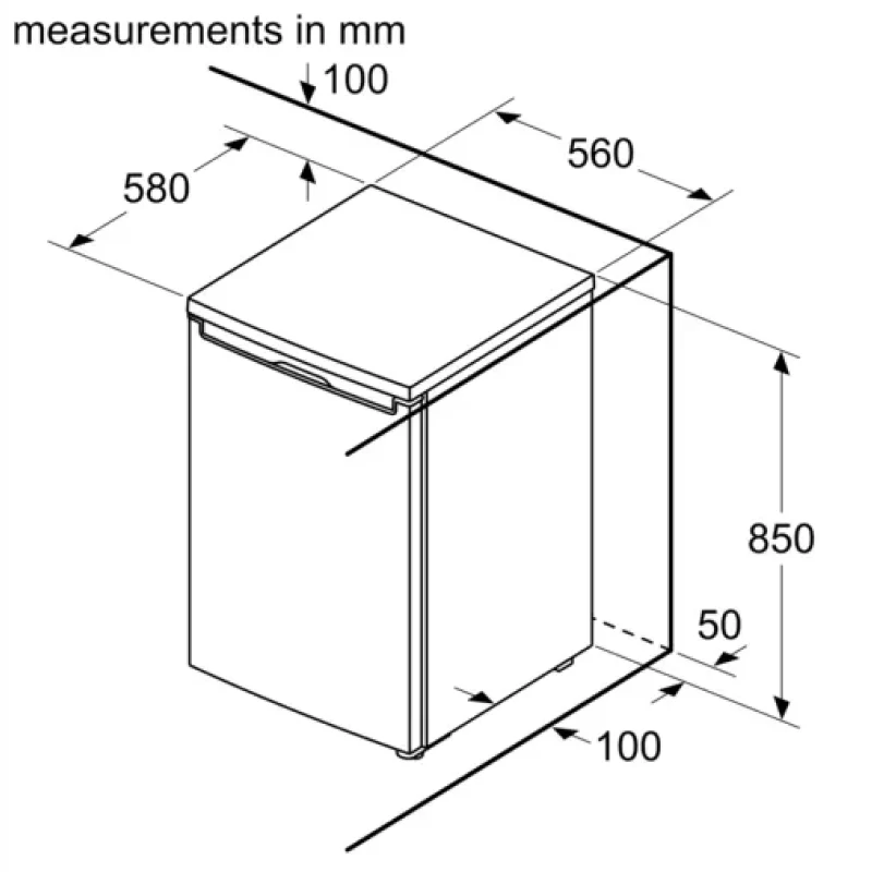 Bosch Series 2 KTL15NWECG - White Table top Manual Defrost Fridge - E energy - Image 4