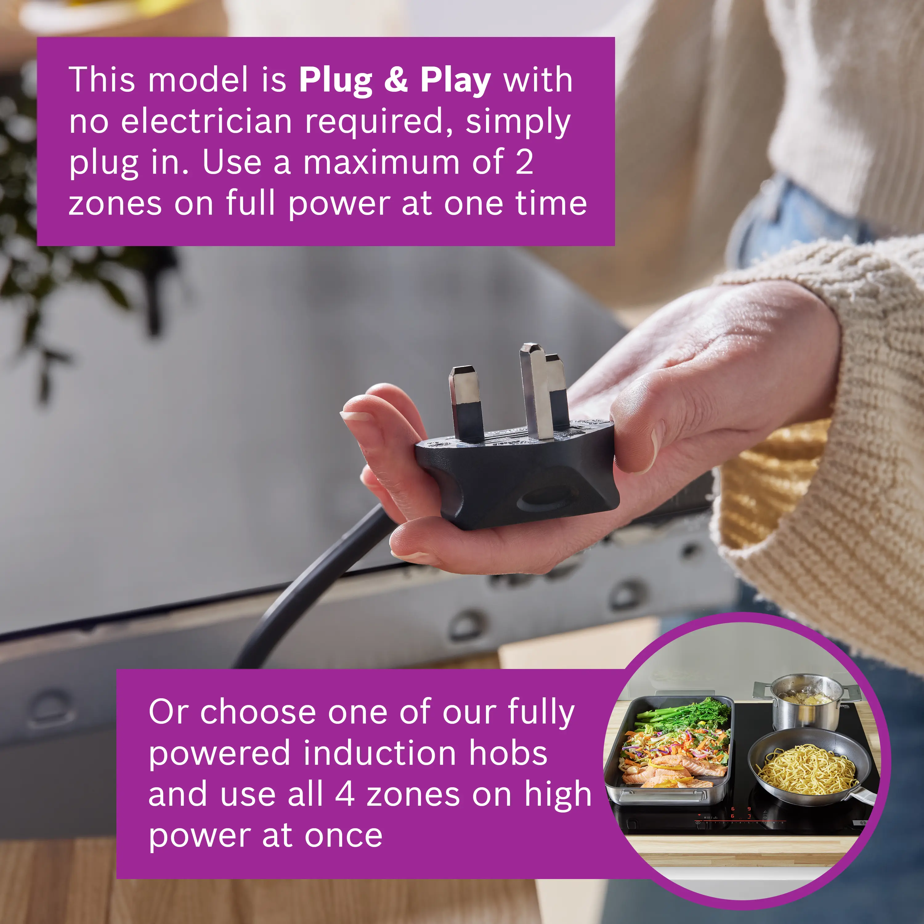 Bosch Series 2 PUG61RAA5B - Black 4 Zone Induction Hob - Image 10