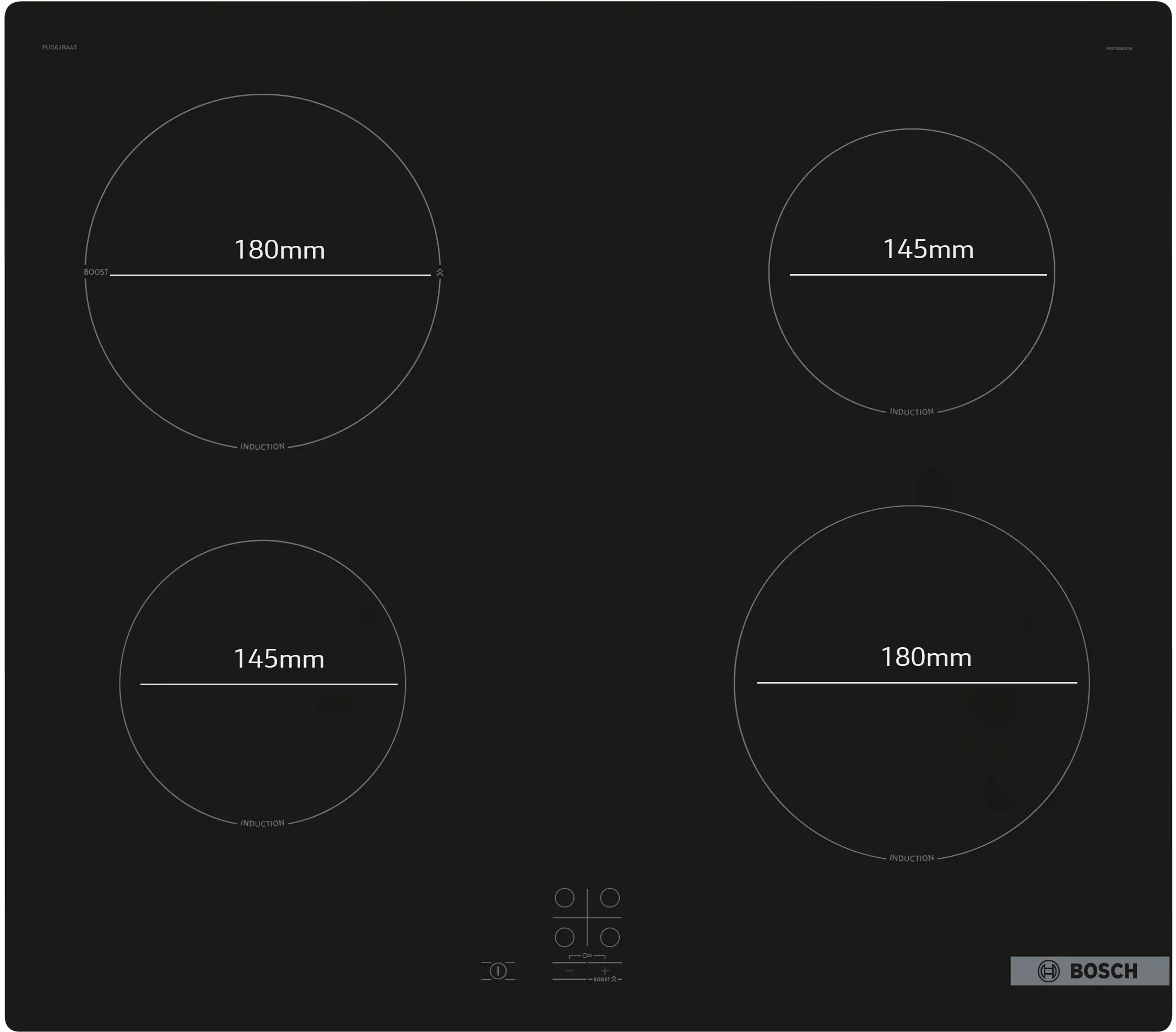 Bosch Series 2 PUG61RAA5B - Black 4 Zone Induction Hob - Image 5