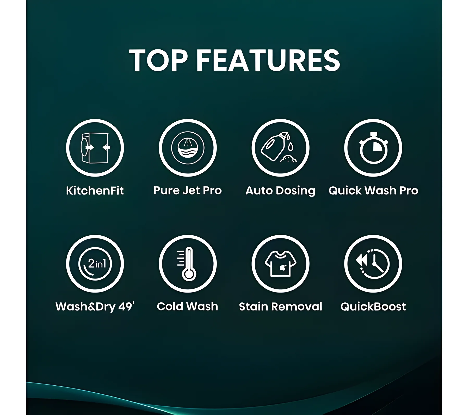 Hisense WD5I1045BBQ - Black 10.5KG Washer Dryer - 1400 RPM - D Energy Rating - Image 3