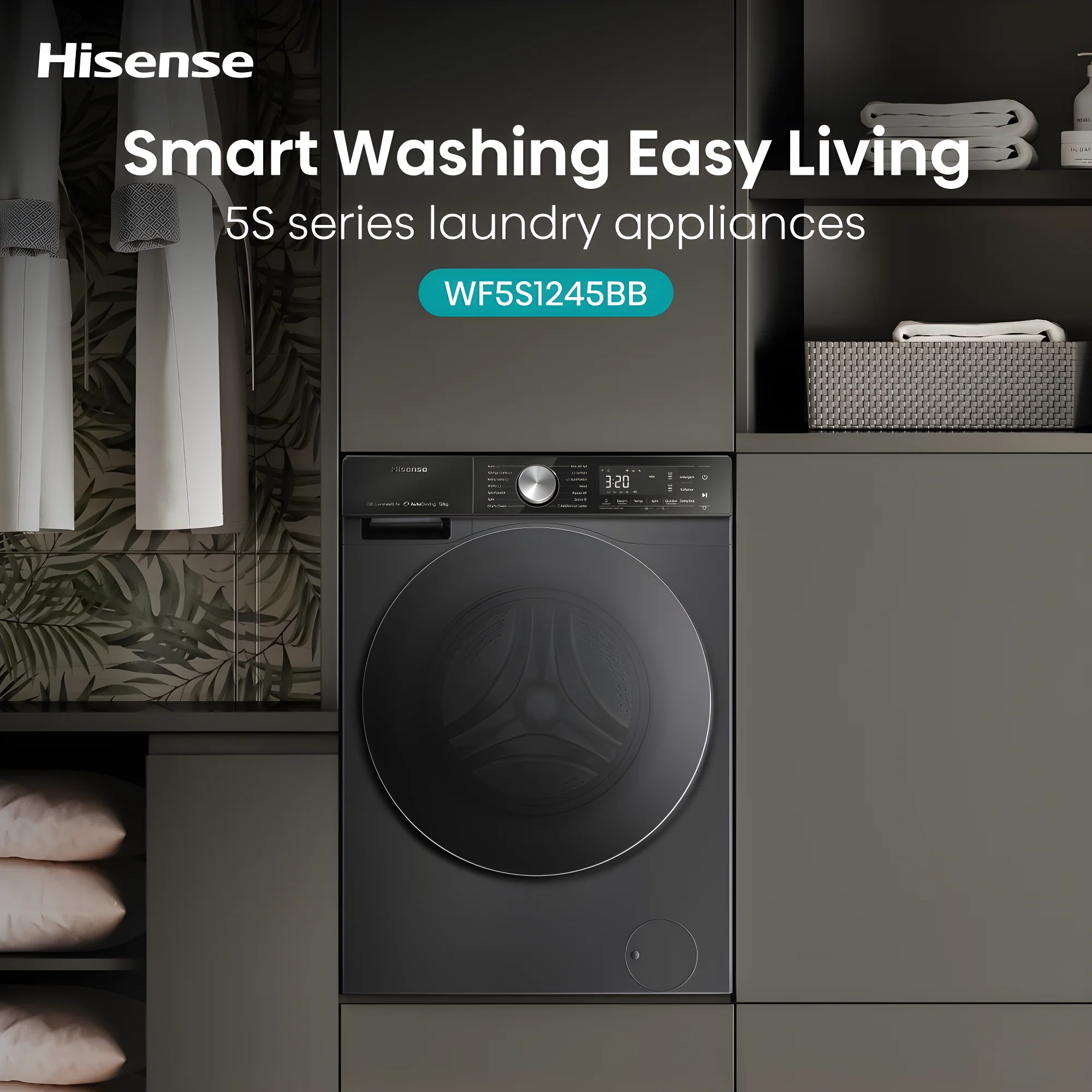 Hisense WF5S1245BB - Black 12KG Washing Machine - 1400 RPM - A energy - Image 5