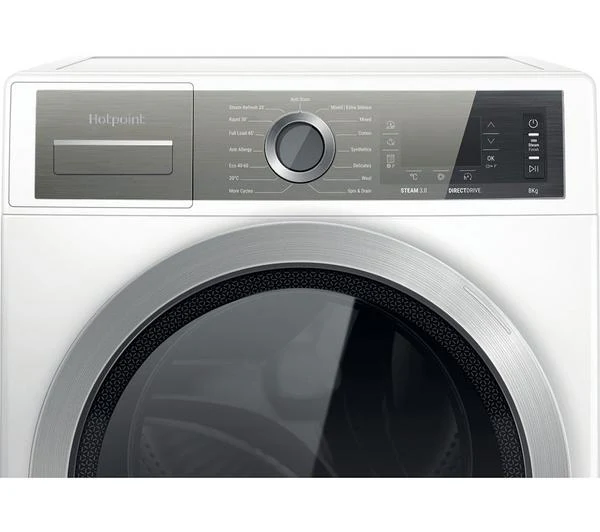 Hotpoint H6 W845WB UK - White Freestanding 8KG Washing Machine - 1400 RPM - B energy - Image 3