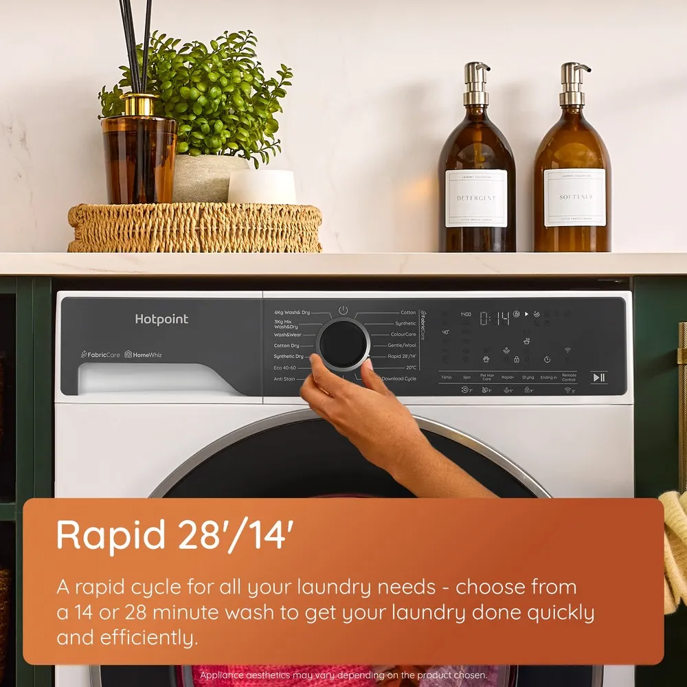 Hotpoint HPD 9693B CARE UK - Piano Black 9KG/6KG Washer Dryer - A Energy - Image 6