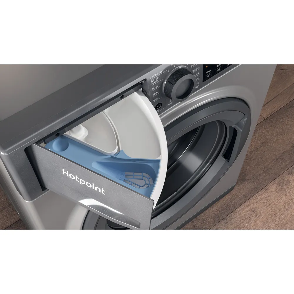 Hotpoint NSWM 1046 GG UK - Graphite Freestanding 10KG Washing Machine - 1400 RPM - A energy - Image 7