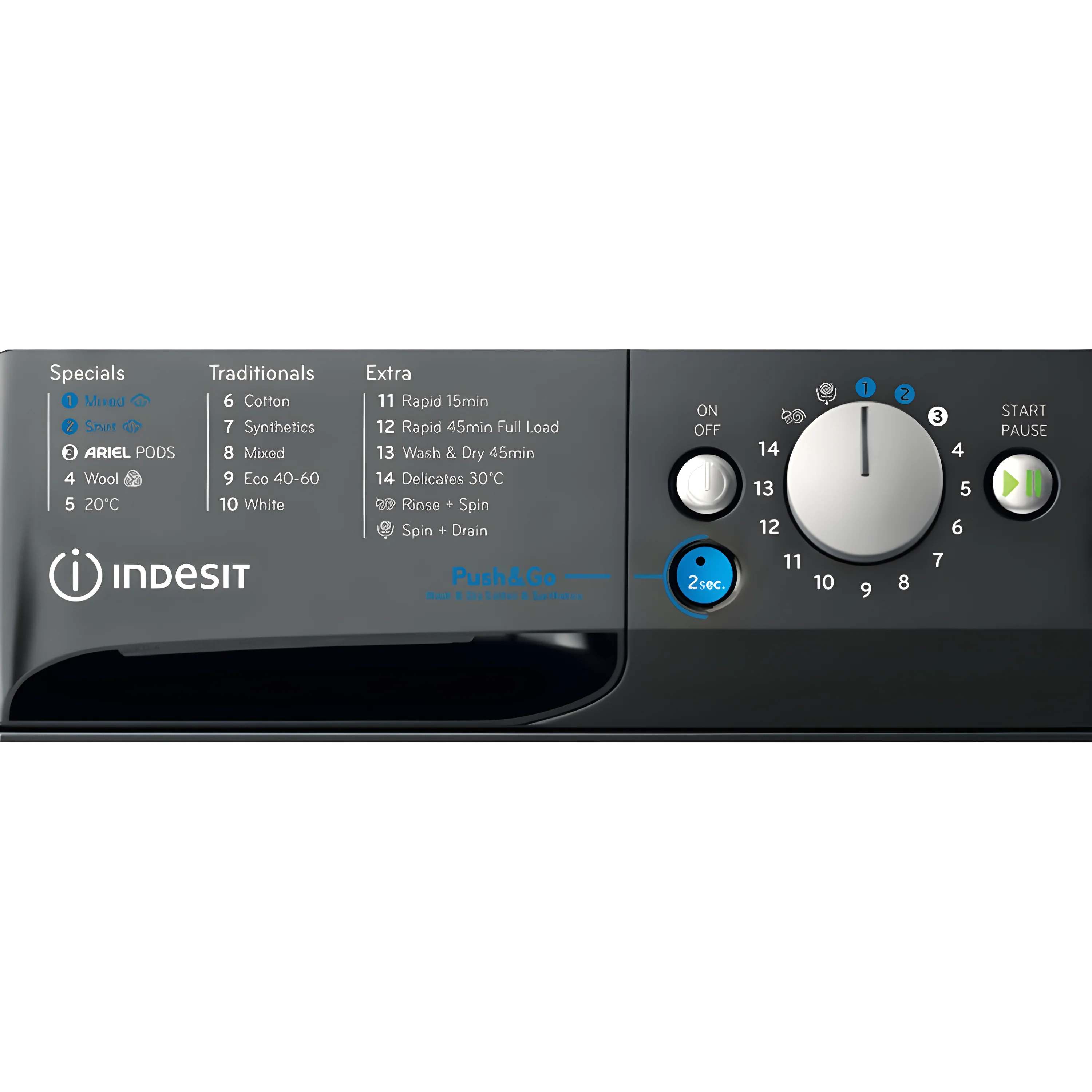 Indesit BDE 96436 KV UK - Black 9KG Washer Dryer - 1400 RPM - D energy - Image 3