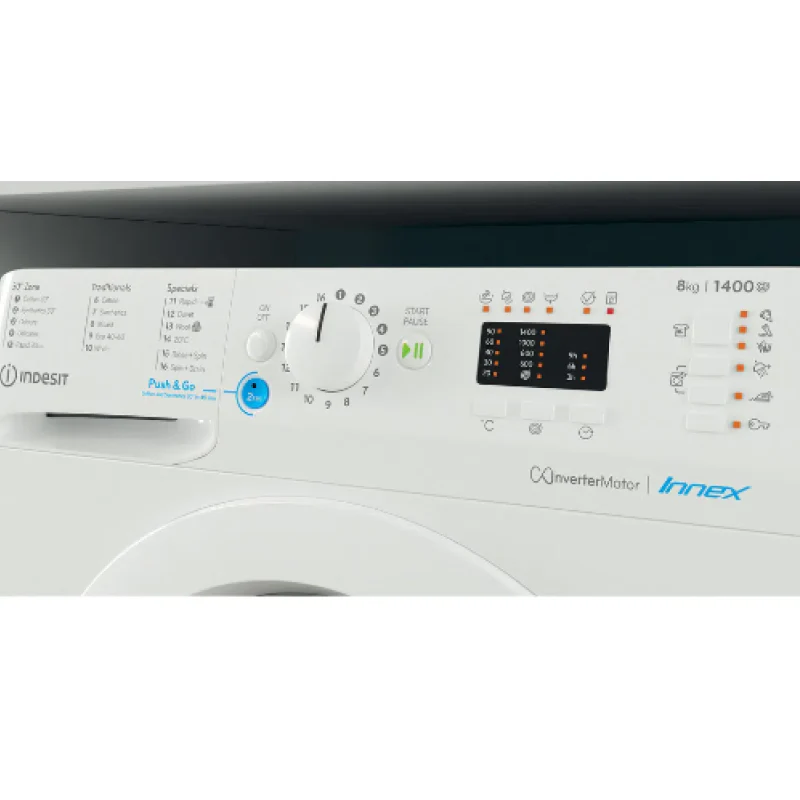 Indesit BWA 81485X W UK N - White Freestanding 8KG Washing Machine - 1400 RPM - B energy - Image 4