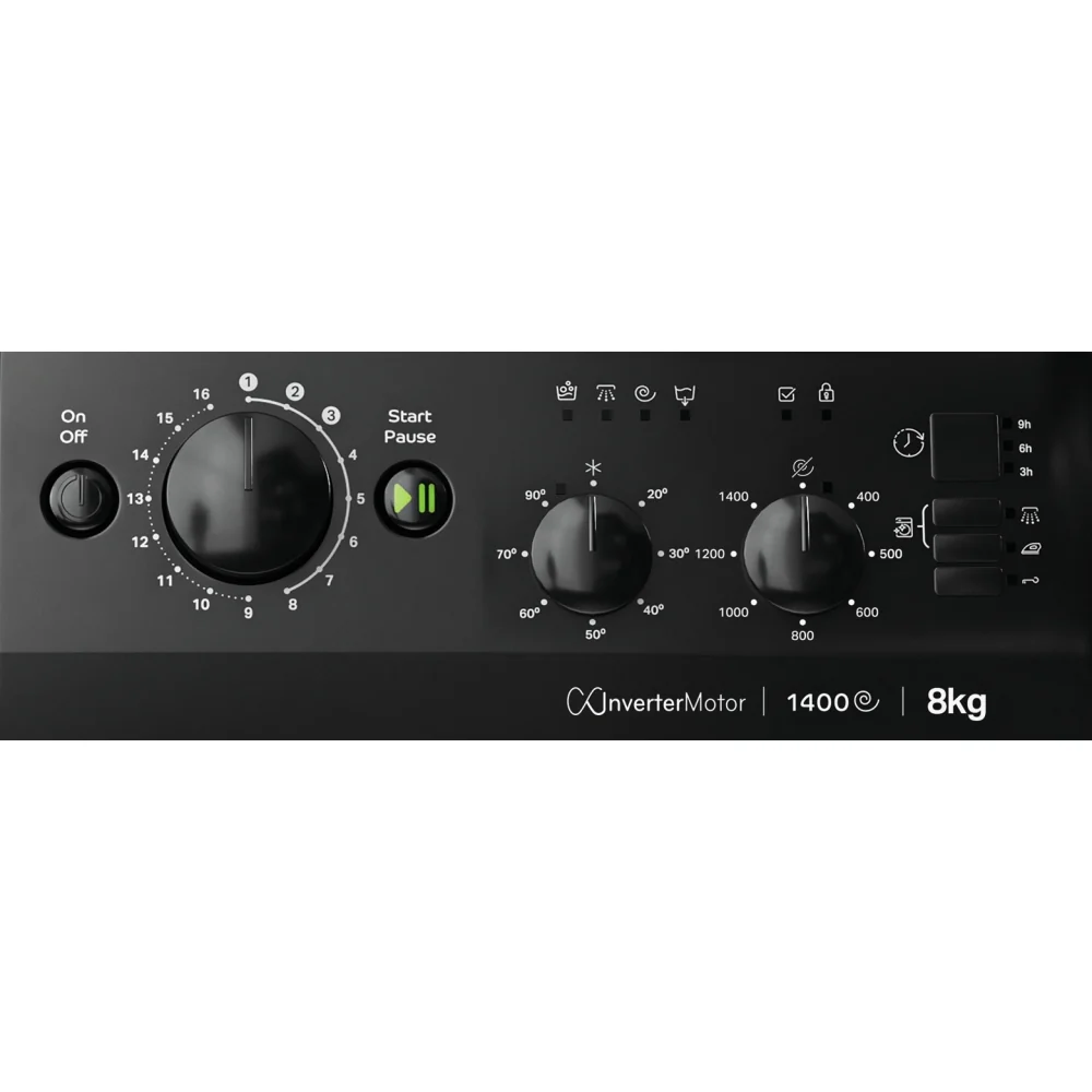 Indesit MTWC 81495 BK UK - Black 8KG Washing Machine - 1400 RPM - B energy - Image 3