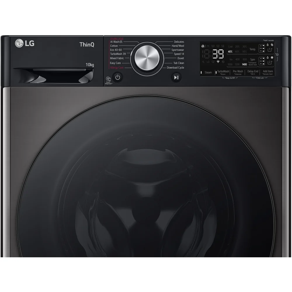 LG F4Y710BBTA1 - Black 10KG Washing Machine - 1400 RPM - A energy - Image 3