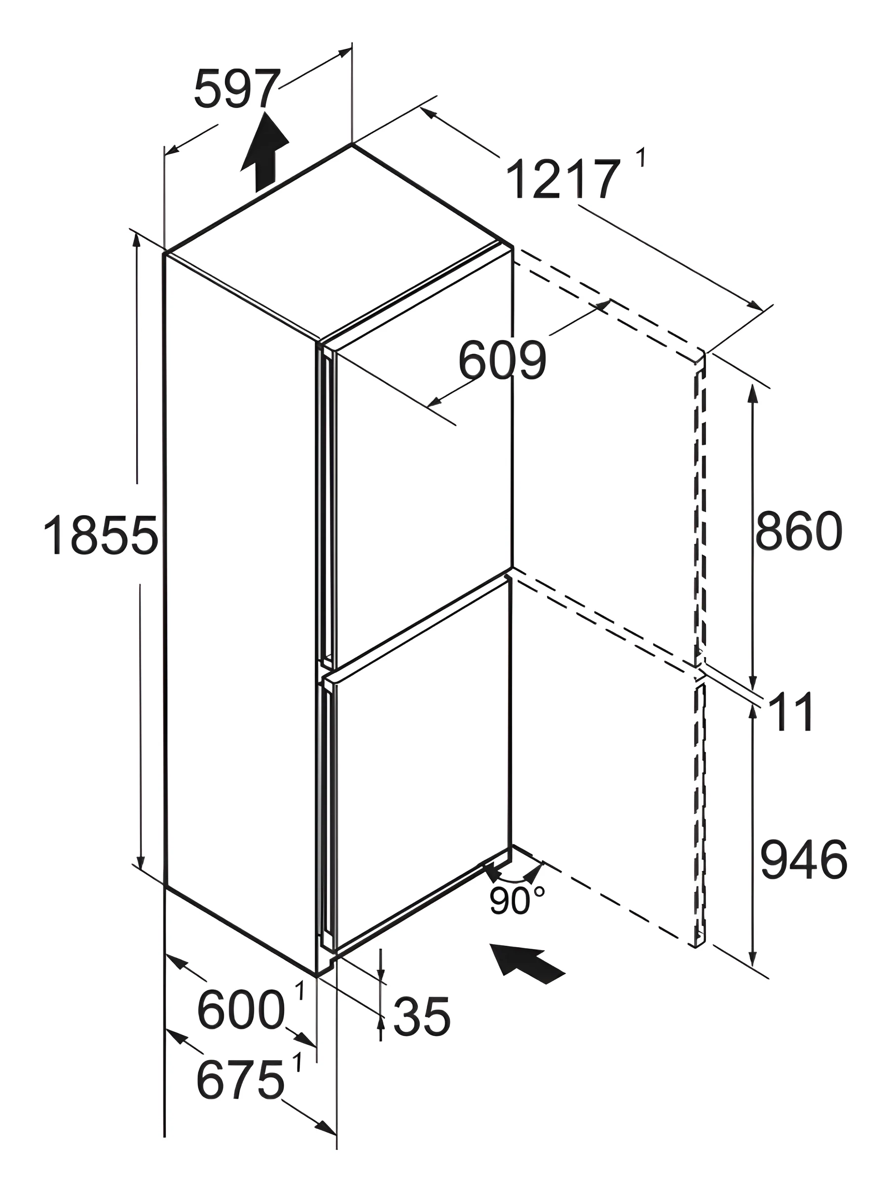 Liebherr CNSFD5204 - Silver Freestanding Frost Free Fridge Freezer - D energy - Image 4