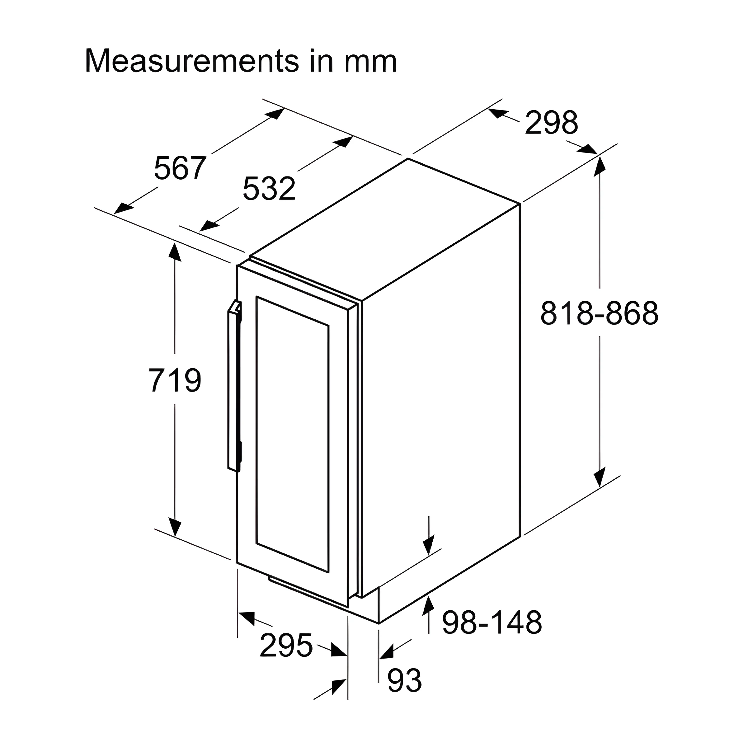 Neff KU9202HF0G - Black 21 Bottle Capacity Wine Cooler - F energy - Image 4