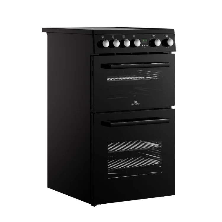 New World FDO50EBLK 444412056 - Black 50cm Electric Cooker - Double Oven - A energy - Image 3