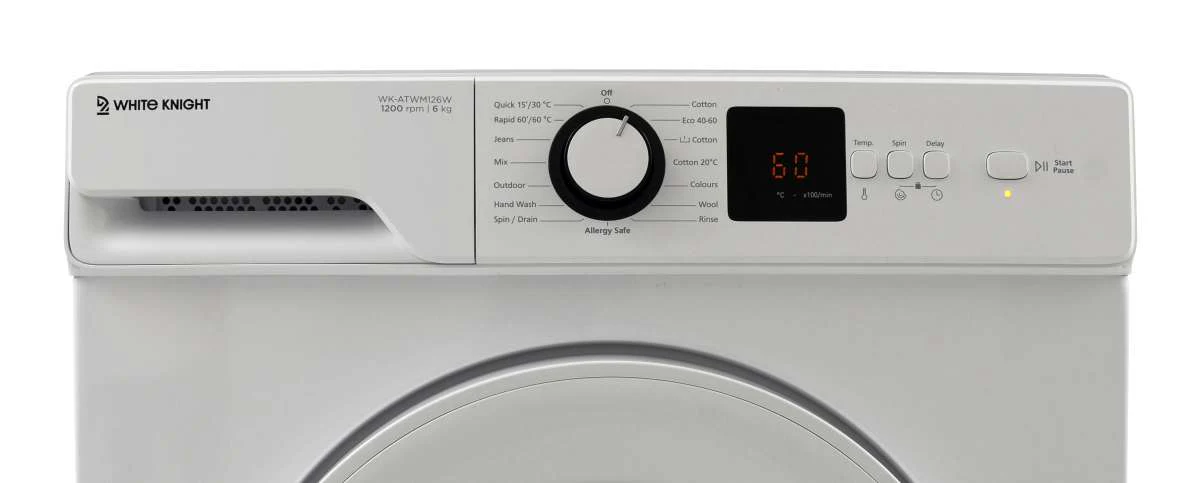 White Knight ATWM127W White Freestanding 7KG 1200RPM Washing Machine -D Rated - Image 3